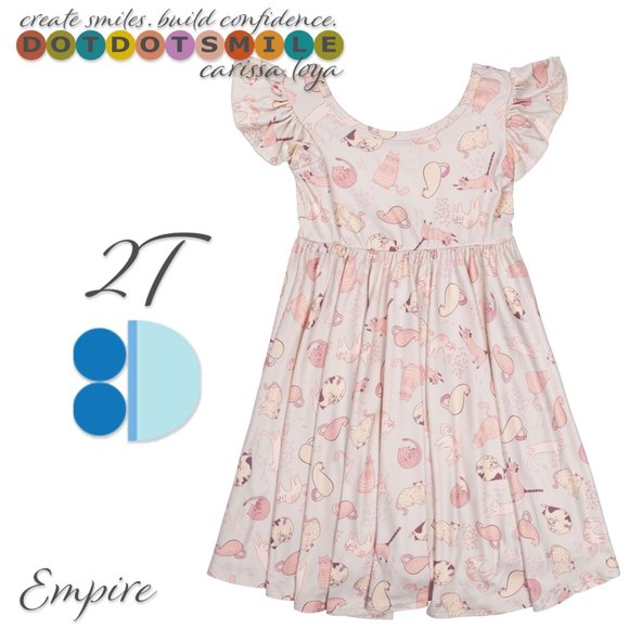 DotDotSmile Empire Cat Print Dress - Picture 1 of 1